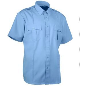 EMT Firefighter‎ Polyester Short Sleeve Uniform Shirt Size Large Light Blue